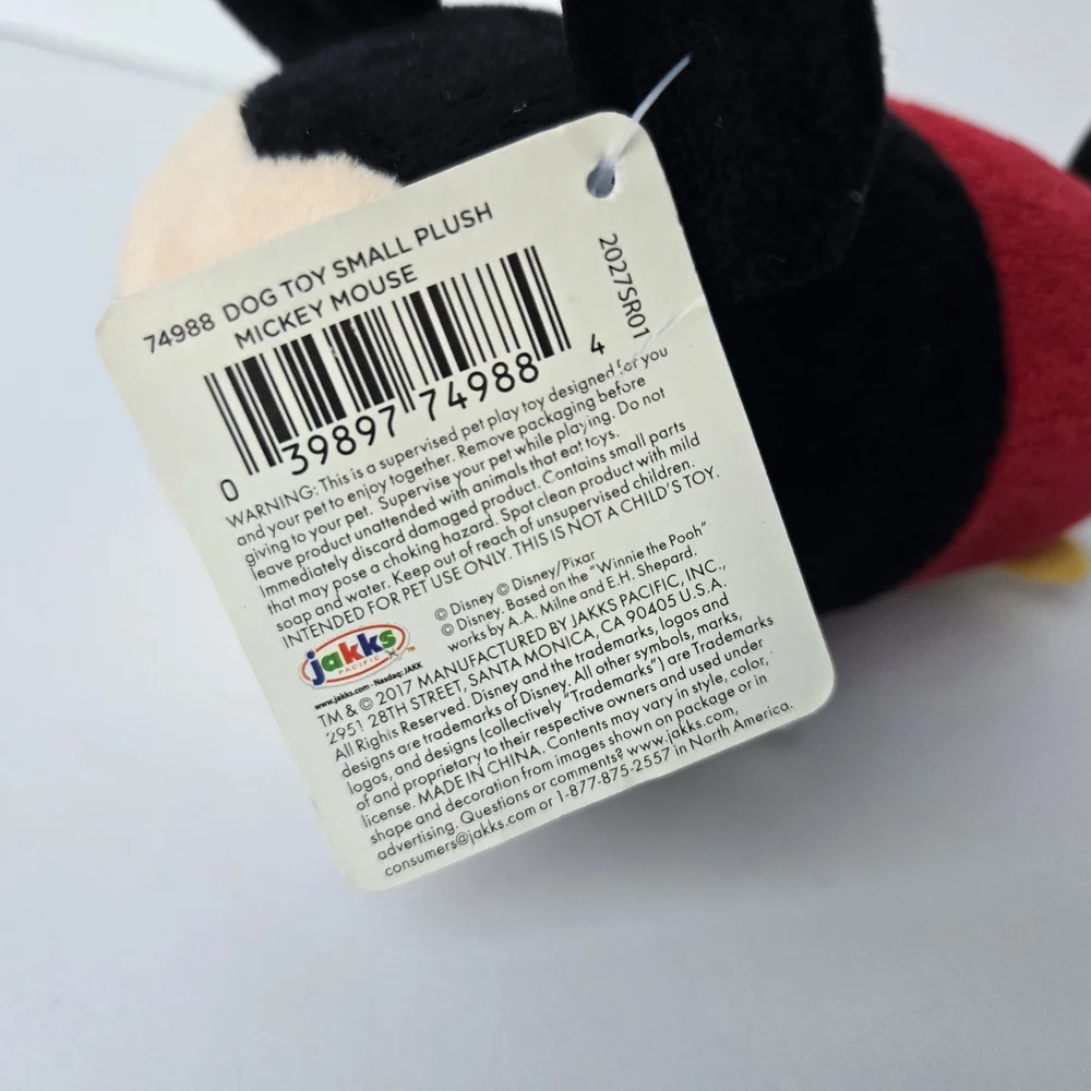 Disney Mickey Mouse Small Plush Dog Toy